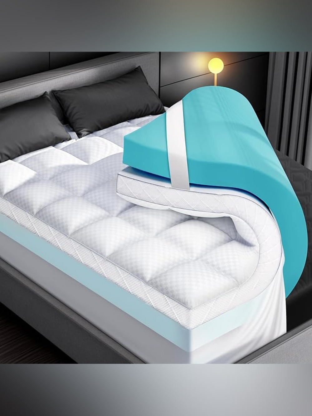 Cooling Gel Memory Foam Mattress Topper - Queen
